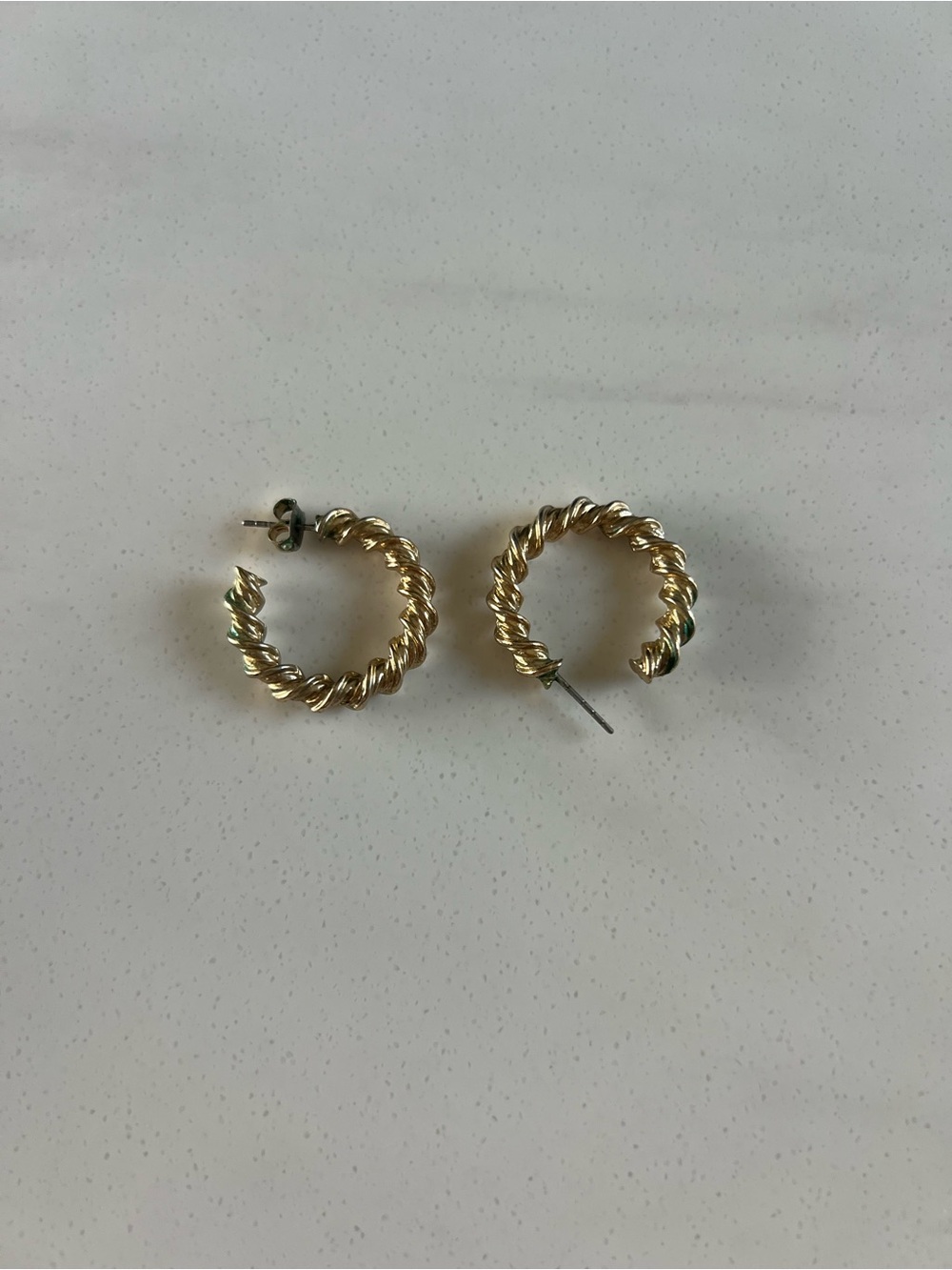 Gold Twisted Hoop Earrings - Women Jewelry